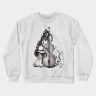 Sugar skull playing double bass day of the dead. Crewneck Sweatshirt